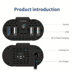 500W Peak Car Power Inverter DC 12V to AC 110V LCD Display Dual AC Outlets 4 USB Car Charger for Car Home Laptop Truck
