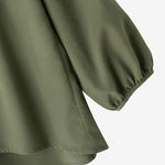 LinkMejor Women's Round Neck Drop Shoulder Lantern Sleeve Loose Casual Solid Blouses