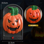 Elfeland Halloween Doorbell Decorations With Spooky Sounds & Lightup Eyes Animated Pumpkin/Skull/Witch Design for Scary Door Decoration Prank Prop Trick Or Treats Event