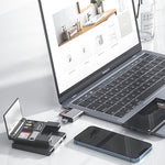 7-in-1 Multifunctional Card Reader Storage Box SD Card Micro SD Card Case OTG Adapter USB2.0 Type-C Adapter Card Storage Box