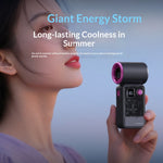 Tevorex Portable Handheld Cooling Fan, USB Rechargeable Mini Fan with Adjustable High-Speed Airflow, Smart Digital Display, Long Endurance Battery & Quiet Design for Home, Office & Travel