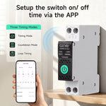 GEYA WiFi/ZigBee Tuya Smart Circuit Breaker MCB With Metering 63A DIN Rail Energy Monitoring APP & Voice Remote Control with Alexa Google Assistant Over Under Voltage Protection