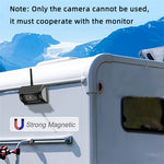 Wireless Solar Powered Backup Camera AHD 5 Inch Rear View Monitor Wide Angle Night Vision Long Range Transmission Waterproof