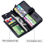 LinkMejor Men's Genuine Leather Wallet RFID Function Can Place 6.5'' Mobile Handbag High Quality Multi Card Long Wallet