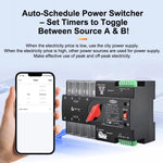 LinkMejor eWelink WIFI Smart ATS 2P Timer 230V Dual Power Automatic Transfer Switch Uninterrupted Remote Control 63A 100A 125A