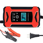 2024 Update 12V 6A Smart Car Battery Charger AC110-240V Electric Battery Charger Suitable For 12V-2Ah-100Ah Motorcycle Car SUV Dry Battery Water Battery Lead Acid