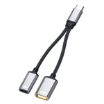 2 in 1 Type-C Cable Splitter USB-C to USB2.0 PD3.0 Adapter OTG Convertor for Laptop Computer Phone