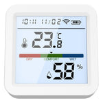 Tuya ZigBee3.0 Smart Home Temperature Humidity Sensor with Backlight LCD Display Voice Control with Alexa Google Home and Tuya Zigbee3.0 Hub Required