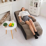 Xmund Folding Lazy Sofa Inflatable Lounge Chair Sofa Thickened Folds Compactly Gaming Lounger Air Bench For Leisure Bed Sleeping