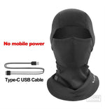 WEST BIKING 65° Electric Heating Cycling Headcover 3 Gears Heated Soft Comfy Windproof Warm Headwear for Riding Skiing Helmet (No Power Bank)