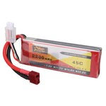 LinkMejor 7.4V 2200mAh 45C 2S LiPo Battery T Plug for Wltoys 124016 124017 RC Car