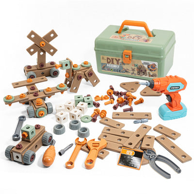DIY Tool-Themed Assembly Toy Simulation Electric Drill Screw Removal Multi-Functional Education Tool Kit for Kids Birthday Christmas Gift