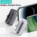 USAMS CD233 20W 4500mAh Dual-Port Plug-in Power Bank Digital Display External Battery Power Supply with 2 Inputs & 2 Outputs Support PD QC AFC FCP SCP Fast Charging for iPhone 16 Pro 15 14 Plus 13 12 Pro Max for Huawei Mate XT for Xiaomi 15pro for Samsung
