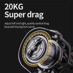 LinkMejor 8000-10000 Big Spinning Fishing Reel Drag 20KG Powerful Long Cast Rust-proof Seawater-proof Fishing Rod Reel Tools