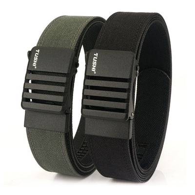 120cm Men's Tactical Nylon Waist Belt with Quick Release Auto Alloy Buckle Comfy Wearable Pant Waistband for Outdoor Training Daily