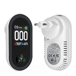 MOES  3-in-1 Plug-in CO Detector Display with Temperature & Humidity Sensor Built-in Alarm Sound Warning for Home Security Plug and Play