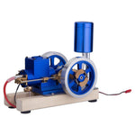 LinkMejor Mini Four Stroke Gasoline Engine Internal Combustion Engine Model with Wooden Base Physics Experiment Science Discovery Production Invention Gift Collection Toys