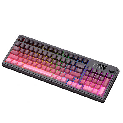 LinkMejor S99 Pro Tri-Mode Gaming Keyboard with Display Screen and Knob 99-Keys 2000mAh RGB Backlit Bluetooth/2.4G/USB-C Wireless Custom E-sports Keyboards