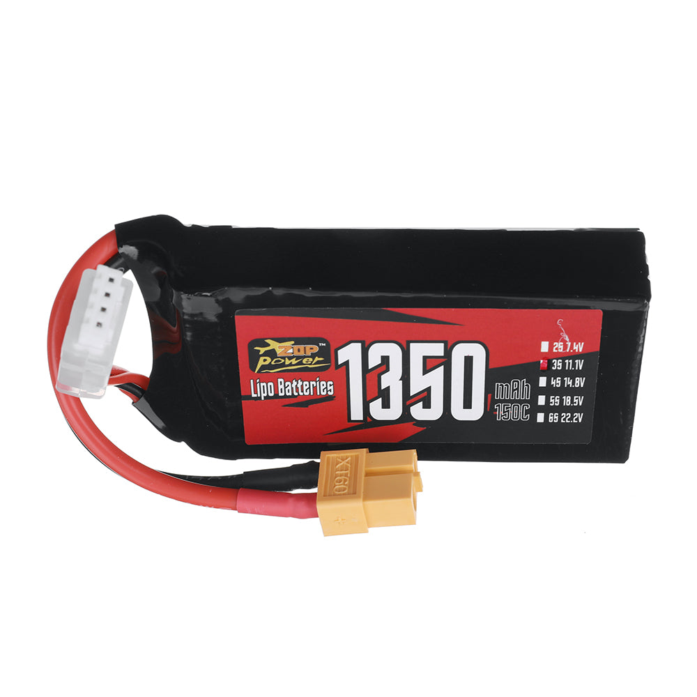 LinkMejor Power 11.1V 1350mAh 150C 3S LiPo Battery XT60 Plug for RC Drone
