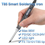 T85 Soldering Iron Kit Smart Portable 96W Heat Pencil 80-480°C Fast Heating OLED Display Type-C PD QC USB Electric Welding Tool