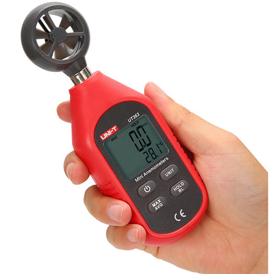 LinkMejor UT363 Mini Digital Wind Speed Meter Pocket Anemometer Speed Temperature Tester Thermometer