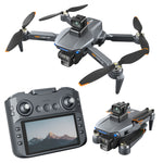 LinkMejor B8S GPS 5G WiFi FPV with 5.9inch LCD Screen Controller 720P HD Dual Camera Servo Gimbal 360° Obstacle Avoidance Brushless Foldable RC Drone Quadcopter RTF