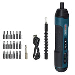 20pcs Electric Screwdriver Bits Set Cordless Rechargeable 3.6V Lithium Battery 1300mAh Torque Adjustment With 20 Accessories LED Light USB Charging