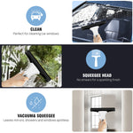 Tevorex Multifunctional Electric Cordless Window Cleaner Machine White Cordless Rechargeable Automatic Portable Glass Cleaner Tools