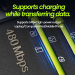 240W High-Speed USB Type C to Type C Charging Cable with LED Display for Car Quick Charge