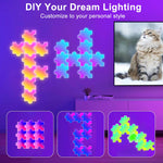 [EU Direct] Elfeland 9Pack RGBIC Puzzle Quantum Light Panels DIY Splicing Wall Lights with Music Sync APP & Remote Control Gaming Atmosphere Lamp