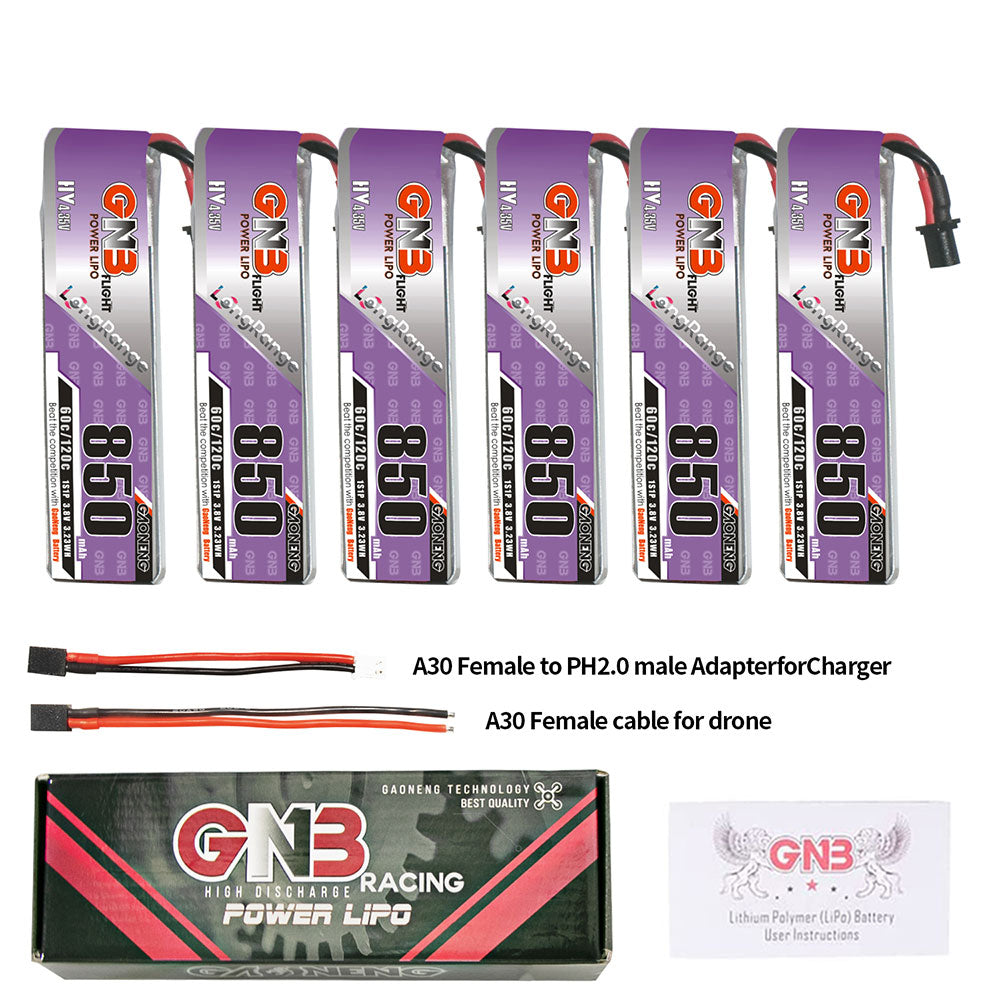 LinkMejor 3.8V 850mAh 60C 1S LiHV Battery A30 Plug for Emax Tinyhawk S BetaFPV Beta75X