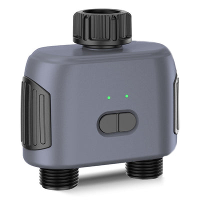 SGW02MZ Tuya Zigbe Smart Irrigation Timer Dual Zone Sprinkler Drip Irrigation Device IPX5 Waterproof Voice Control with Alexa Google Home for Garden Lawn