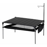 Xmund Aluminum Folding Table 70x37x35.5cm 25kg Load Camping Picnic Barbecue Portable Lightweight With Storage Bag And Lantern Pole