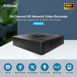 SriHome NVS003 5MP Ultra HD Network Video Recorder 16 Channel NVR VGA Video Output Smart Motion Detections Instant Alerts Two-Way Audio Surveillance Hard Disk Recorder for Home Security