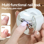 2-in-1 Electric Nail Clipper Trimmer Rechargeable Automatic Nail Grinder with 2.5x Magnifying Glass & LED Light Low Noise Safe for Baby Kids Adults
