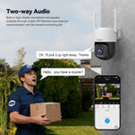 SriHome SH056 PTZ Security Camera 3MP 2K Ultra HD Full Color Night Vision Human Motion Two-Way Audio Visual Alarm IP66 Waterproof WIFI IP Surveillance Camera with APP Remote Control for Outdoor Safety