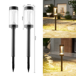 Elfeland 2Pcs Solar LED Garden Light Auto Light Control 600mAh Solar Charging Waterproof High Efficiency Ground Lawn Lamp for Outdoor Courtyard Pathway