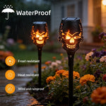 Elfeland 1pcs/4pcs 12LED Solar Flame Torch Light Auto Control High Efficiency Solar Charging Waterproof Flame Light for Outdoor Garden Decoration Lawn Path Yard