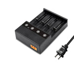 [USA Direct] X4 4-Slot Universal Rechargeable Li-ion Battery Charger Intellegent Flashlight Charger 4 Slots For Li-ion 18650 21700 26650 AA AAA Batteries Cell