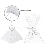 1.35M-1.8M Baby Tents Teepee Durable＆Quality Cotton Canvas Triangle Tent Kids Playhouse Pretend Indoor/Outdoor Play Tent Decoration House Game Gift