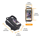 LinkMejor Bicycle Bag Frame Front Tube Cycling Bike Phone Mount Bag Waterproof Phone Case Holder 6.5 Inches Touchscreen Bag Accessories with Reflective Strip