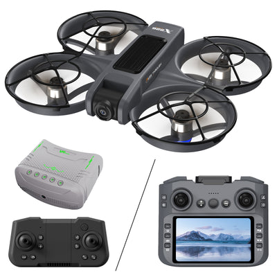 X226 WiFi FPV with Goggles Glasses / 5.9inch LCD Screen Controller HD Dual Camera Electrically Adjustable Optical Flow Hover Circle Protection LED Light Brushless 2.4G 4CH 6-Axis Remote Control Toys RC Drone Quadcopter RTF