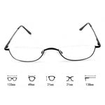 HD Half Moon Reading Glasses Metal Frame Lightweight Eyeglasses for Unisex Vision Care +1.5~+3.5 Diopter