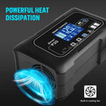 LinkMejor 15A/20A Smart Battery Charger Automatic Pulse Repair Charge for Lead-Acid Lithium LiFePO4 Battery Car Motorcycle Charger