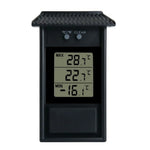 Digital Display Thermometer Max Min Waterproof for Indoor Outdoor Garden-20°C to 50°C High Accuracy Battery Operated IP45 Black White
