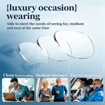 TF-98 Vintage Rimless Reading Glasses Progressive Multifocal Crystal Lenses With Cut Edge Anti-Fatigue HD Eyewear