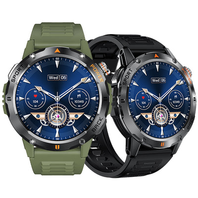 YK06 1.53inch HD Screen LED Flashlight Compass 40 Days Battery Life bluetooth Call Heart Rate Blood Pressure Blood Oxygen Monitor Sleep Monitoring Multi-sport Modes IP68 Waterproof Smart Watch