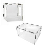 Clear Acrylic Grinding Dust Box Transparent Design 200x200x200mm 200x180x300mm Easy Assembly Polishing Buffing Engraving Dust Proof