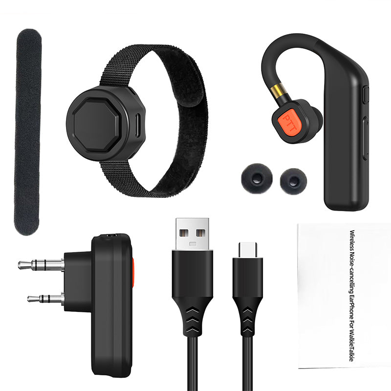 LinkMejor BT-E2 Walkie Talkie Wireless Headset Headphone 2.4G Noise Reduction Handsfree Earpiece Replacement for UV-5R UV-32 Walkie Talkie