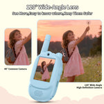 LM02 1 Pair Children Video Walkie Talkie 500m Range 120° Wide Angle Lens 1000mAh Type-C Charging Voice Changer Volume Adjustable Walkie Talkie Video Call